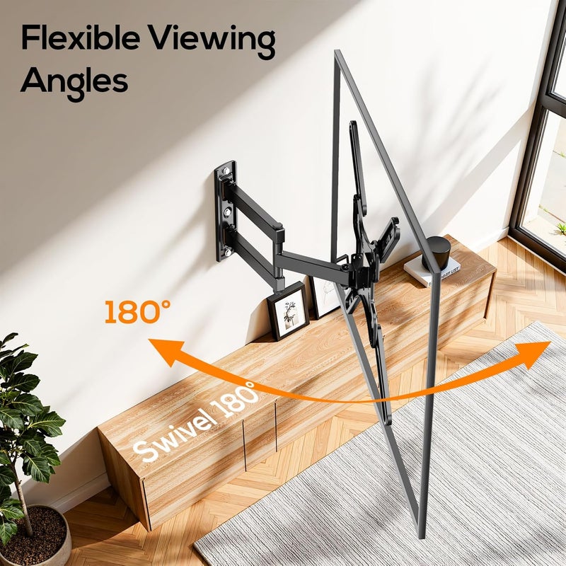 IWORKBOARD 43 50 55 inch Full Motion Corner TV Wall Mount for Most 32-60" TVs, Articulating Swivel Tilting TV Wall Mount Bracket, up to 77 lbs, VESA 400x400mm, Single Stud - Image 2